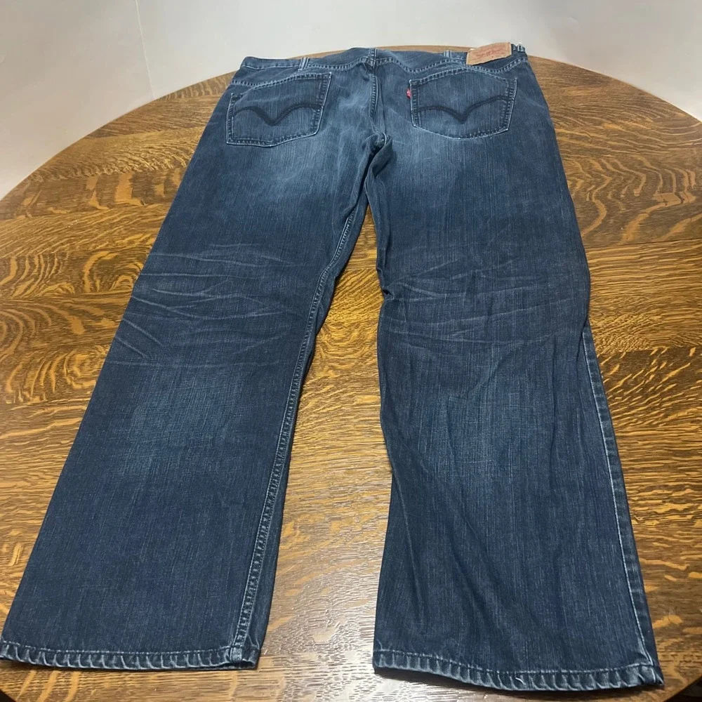 Levi's Jeans Mens 40x32 Blue 569 Loose Straight Dark Wash Denim